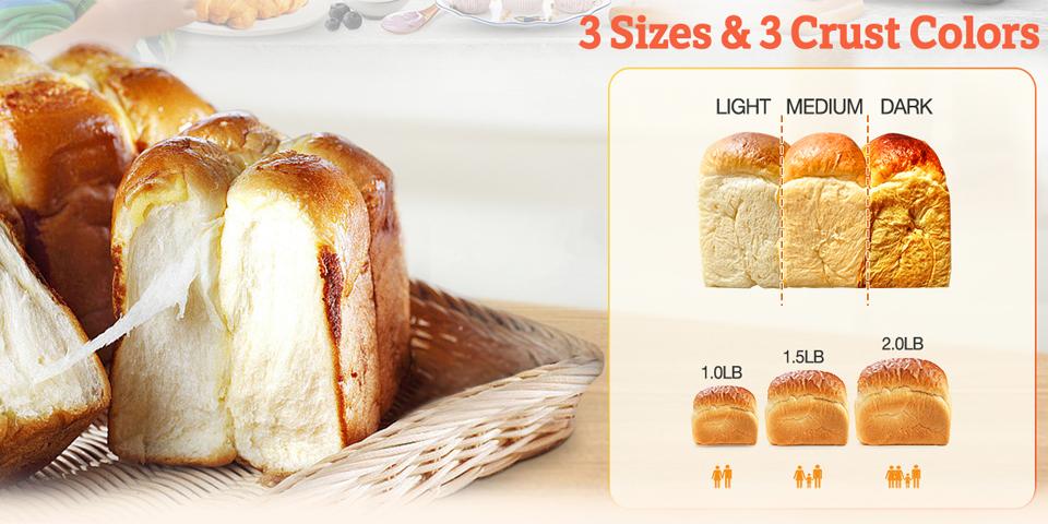 Bread Machine 2LB 12-IN-1 Gluten-Free Nonstick Pan 2 Loaf Sizes Keep Warm White Automatic Bread Maker for Home Cooking Bread Machine 2LB 12-IN-1 Gluten-Free Nonstick Pan 2 Loaf Sizes Keep Warm White Automatic Bread Maker for Home Cooking
