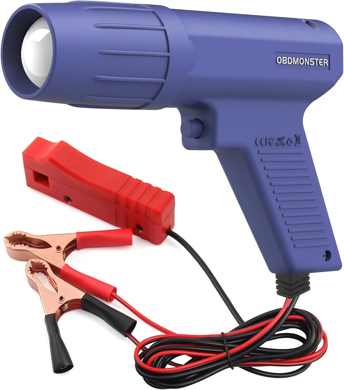 OBDResource N124 Professional LED Ignition Timing Light - 12V Inductive Petrol Engine Clamp-On Strobe Flash Lamp, 58% Brightness Enhancement, Black Clip, Cable for Car, Motorcycle Owners