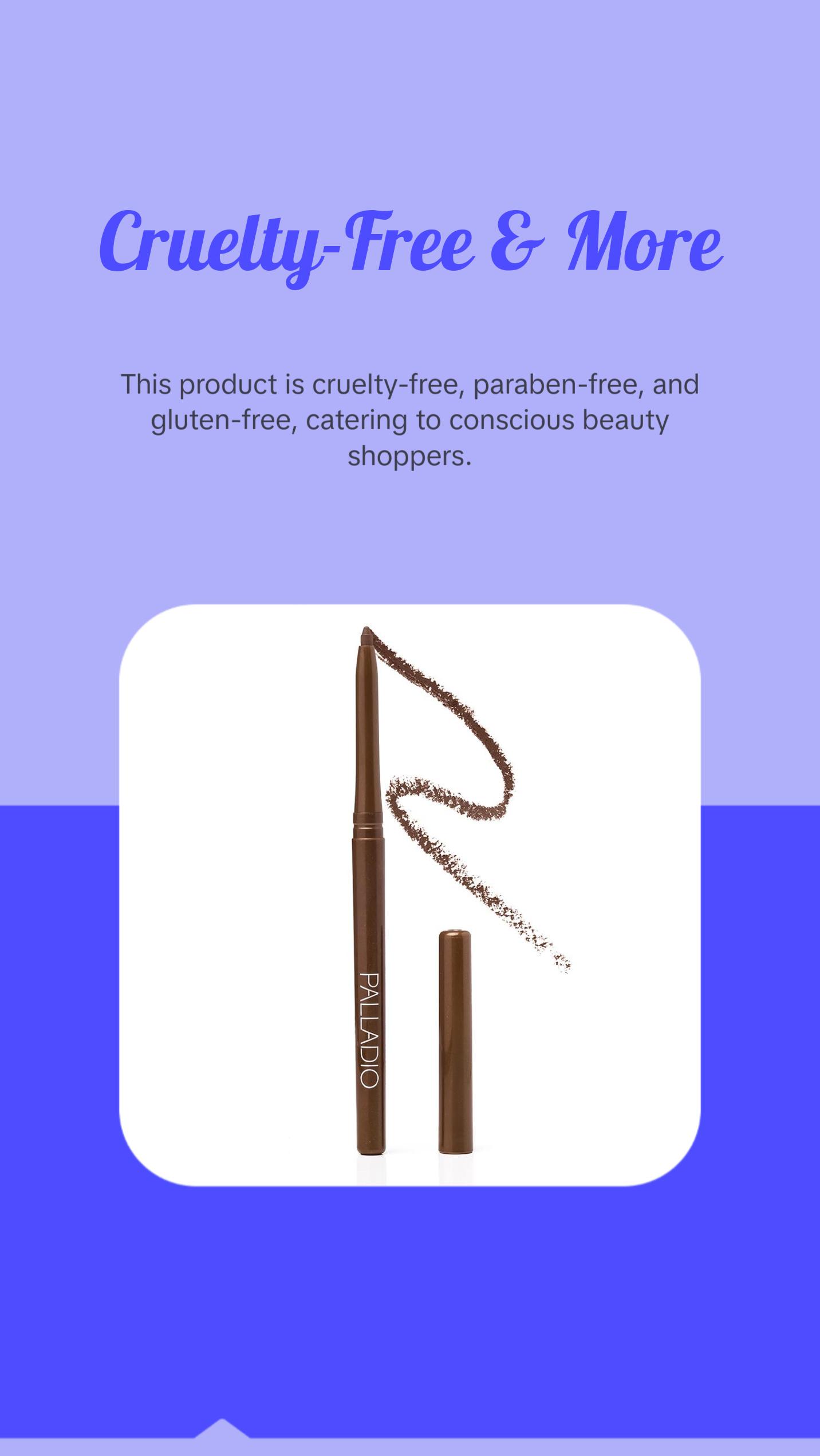 Palladio Retractable Waterproof Eyeliner, Richly Pigmented Color and Creamy, Slip Twist Up Pencil Eye Liner, Smudge Proof Long Lasting Application, All Day Wear, No Sharpener Required