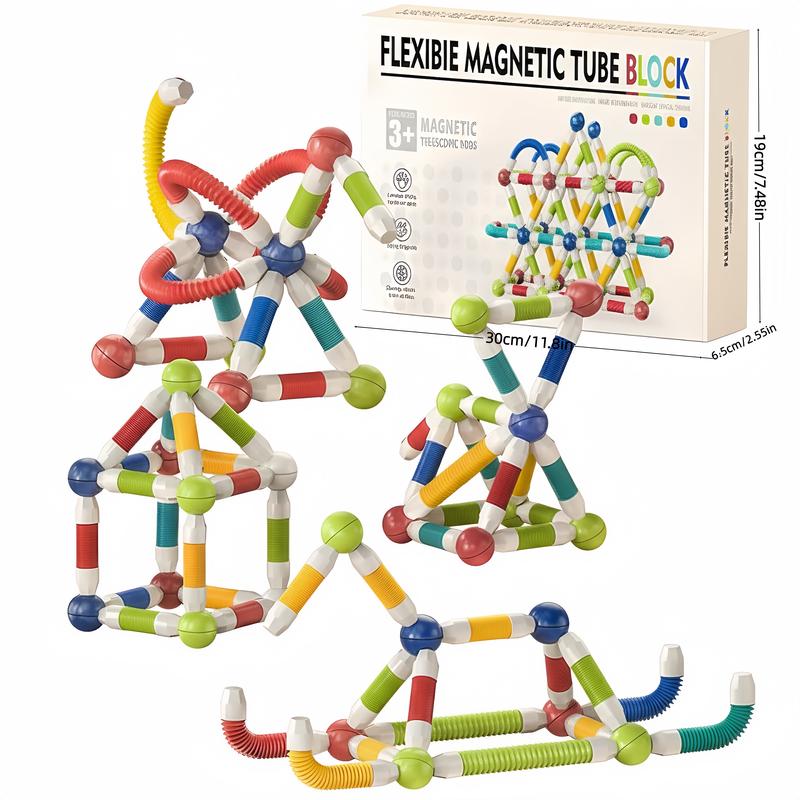 Magnetic Sticks and Balls Building Set | Sensory Montessori Toys for Kids Ages 3 4 5 | Toddler Construction Toys for Creative Family Play & Birthday Gifts