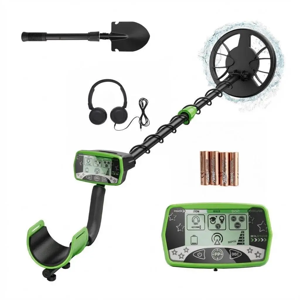 Garvee Waterproof Handheld Metal Detector for Adults - High Accuracy Treasure Finder with LCD Display, Adjustable Length, All Metal & Discrimination Modes, IP68 8"/11" Search Coil, Ideal for Beach, Yard Coin Hunting
