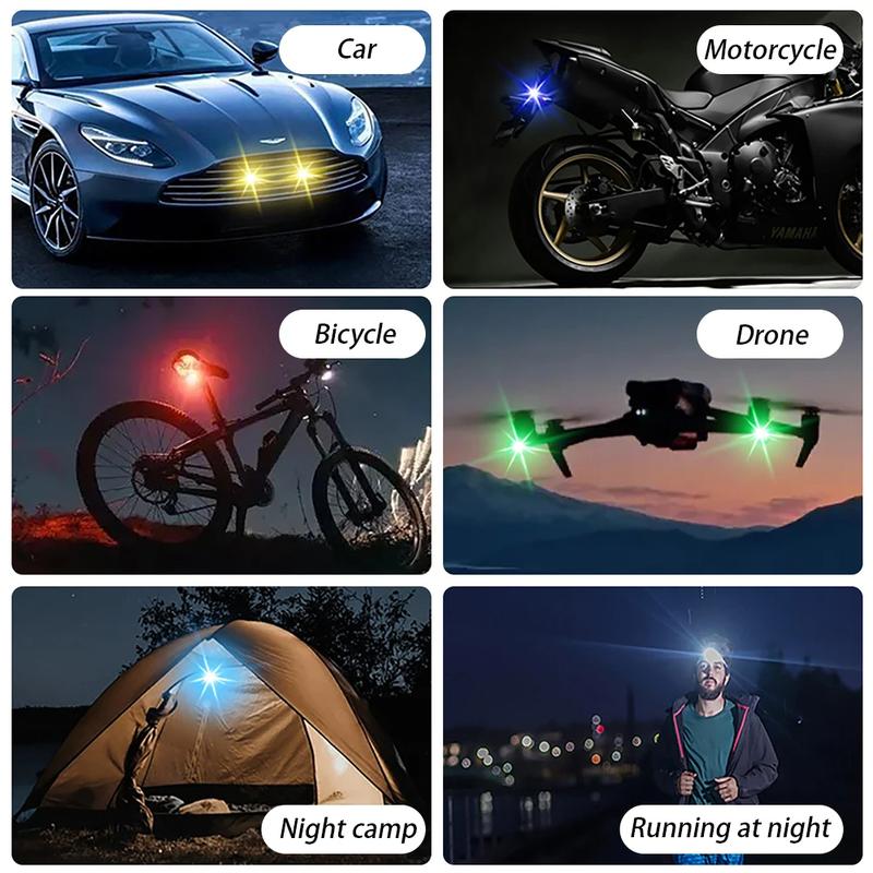 Wireless LED Strobe Lights RGB USB Charge IP65 Waterproof Anti-Collision for Car Motorcycle Drone & RC Aircraft Bike