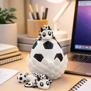 Soccer Dragon Egg Gift Idea Sports Collectible Room Decor for Boys Kids Men Soccer Fans Desk Decoration Home Office Display Birthday Christmas Holiday Gift