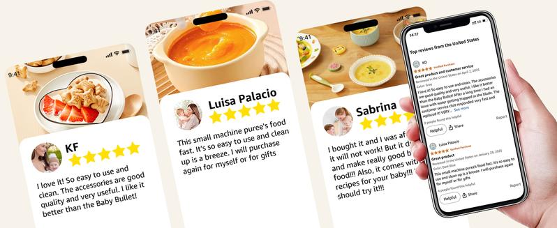 Baby Food Maker, HEYVALUE 13-in-1 Food Processor Set, Fruit, Vegatable, Meat, Baby Puree Blender with Baby Containers, Food Freezer Tray, Silicone Spoons, Spatula,Food-grade Material