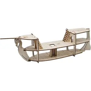 3D RPG Miniatures Ship Wood Laser Cut, 3-Level with 1" Grid Battle Terrain Map Perfect for D&D, Pathfinderor Other Tabletop Games