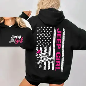 Jeep Off-Road American Flag Hoodie – Trendy Casual Pullover Sweatshirt,  Unisex Hooded Top for Street Style Lovers