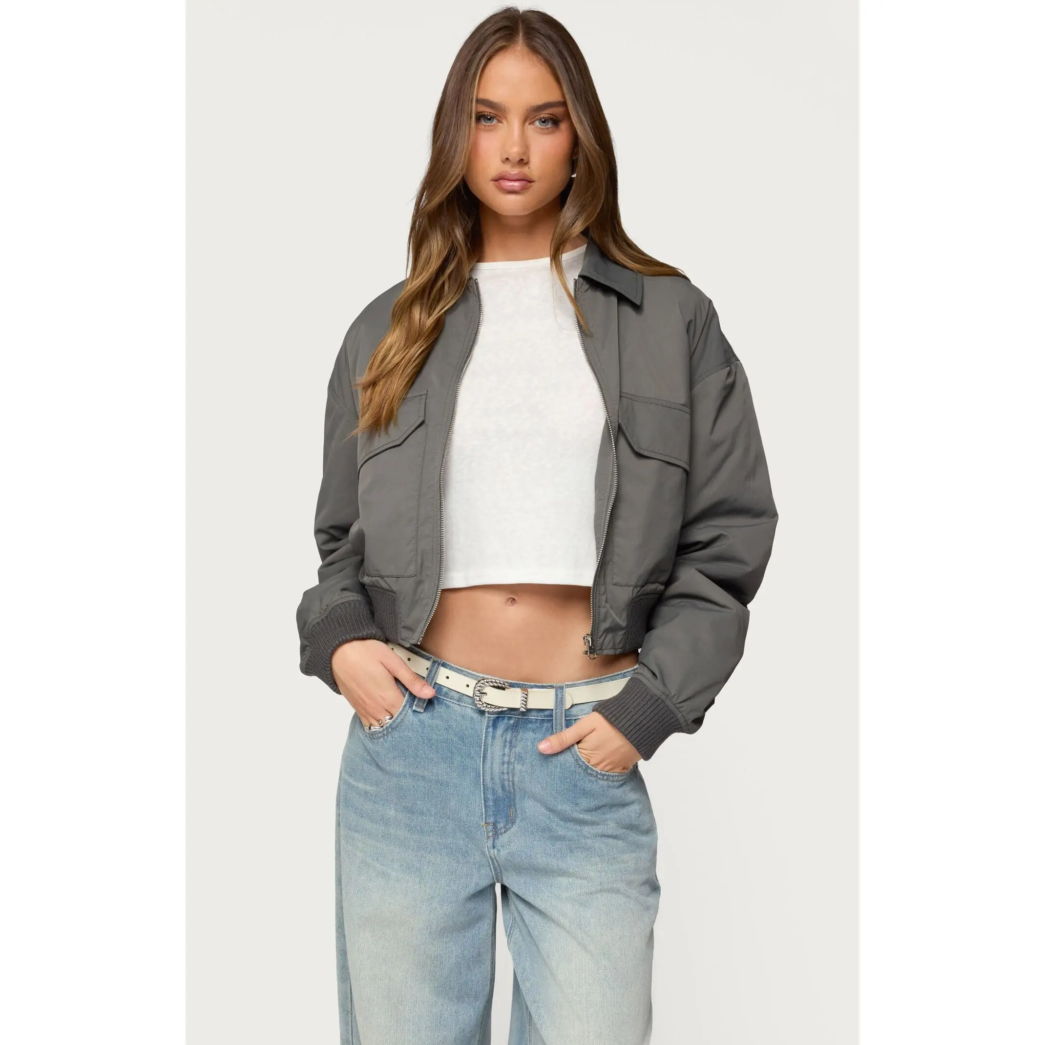 Edikted Women's Dolan Ruched Oversized Bomber Jacket