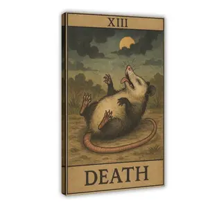 Possum Playing Death Tarot Original Art Print