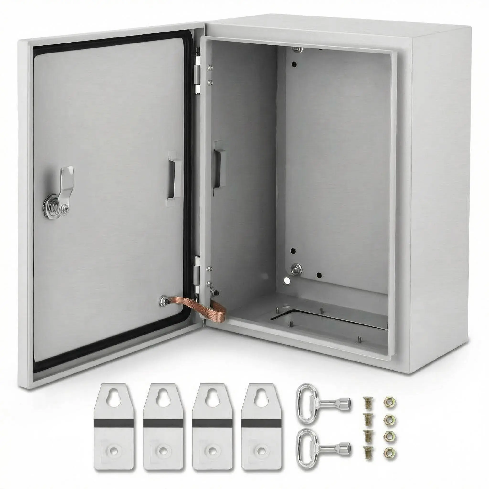 [GAOMON]16*16*6 Inch Steel Electrical Junction Box, NEMA 4X Rated Waterproof & Dustproof Outdoor Electrical Box, Lockable Metal Project Box with Mounting Plate – Indoor/Outdoor Use for Wiring, DIY, Industrial