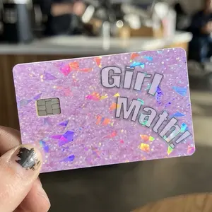 (2 Pack) Funny Holographic Girl Match Debit Card Skin High-Quality Vinyl Card Decal Credit Card Cover Scratch-Resistant Water-Resistant Everyday Accessories