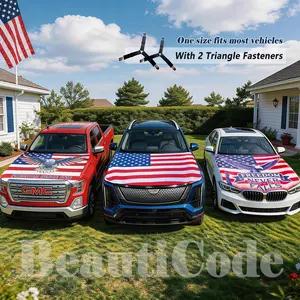 USA Flag 250th Anniversary Car Hood Flag Kit Dual Triangle Clips Fits Trucks SUVs Mid Size Sedans Commemorative Edition for America250th Memorial Day Independence Day Celebrating America's Freedom Spirit - Vehicle Exterior Decoration