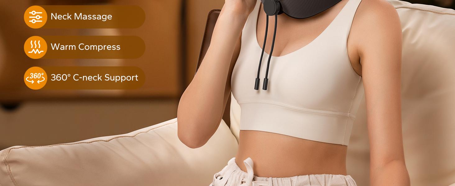 MERACH Neck Massage Pillow with Heat - Ergonomic Travel Neck Cushion Vibration Massager for Deep Relaxation and Comfort Therapy Device SpringStatements