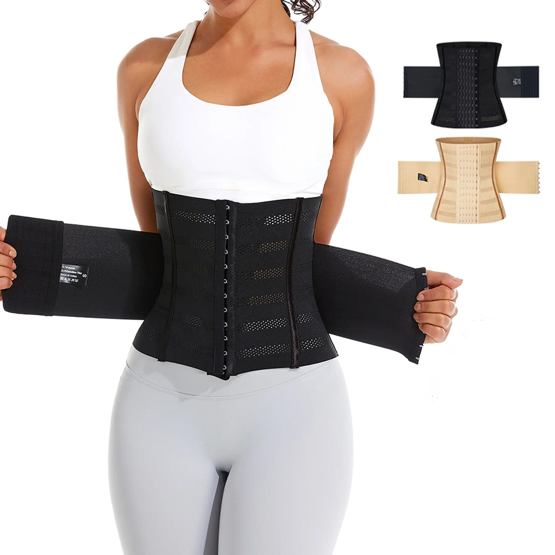 Women's Basic Compression Waist Trainer Corset - Cinched Waist Fit Overall Body Shaper, Tummy Control Ab Trimmer Belt for Sports Fitness Accessories, Waist Trainers