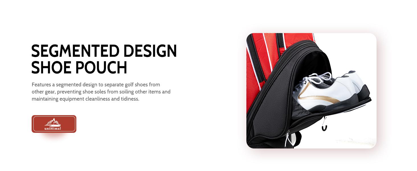 uniHimal 14-Way Soundless Golf Cart Bag Pro with Full Length Divider Top, Golf Bag for Men with Handles and Rain Cover