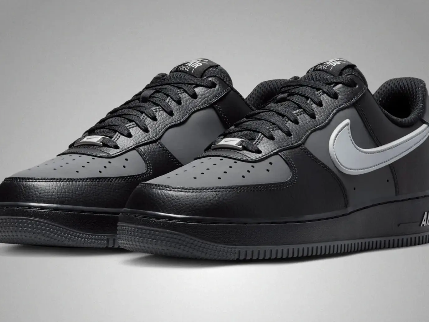 Nike Air Force 1 Men’s Black and Silver Sneakers Men main image 2