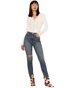 Lola Women's Kate Medium Wash High Rise Straight Jeans - Kate-Rcb