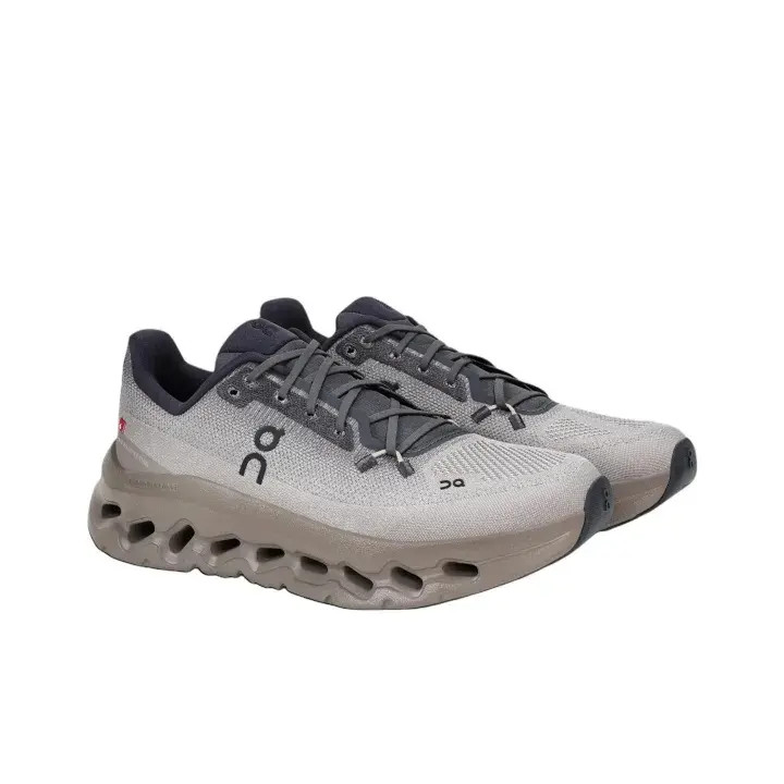 Light Gray Khaki Mesh Running Sneakers Breathable Cushion Shock Absorbing Air Soft Landing Hollow Wave Thick Sole Sport Shoes Street Style Summer Outdoor Trainers Good Support Non Slip Multiple Sizes Men Women Hiking Cross Country Athletic Footwear