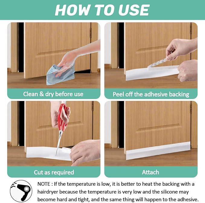 Weather Stripping Door Seal 16.4 Feet Silicone Seal Strip Door Air Draft Stopper Weather Stripping Tape for Doors and Windows Gaps(Width 45mm)