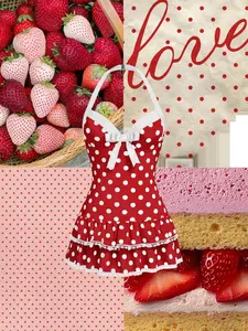 Red 1940s Halter Polka Dots Bow One-Piece Swimsuit