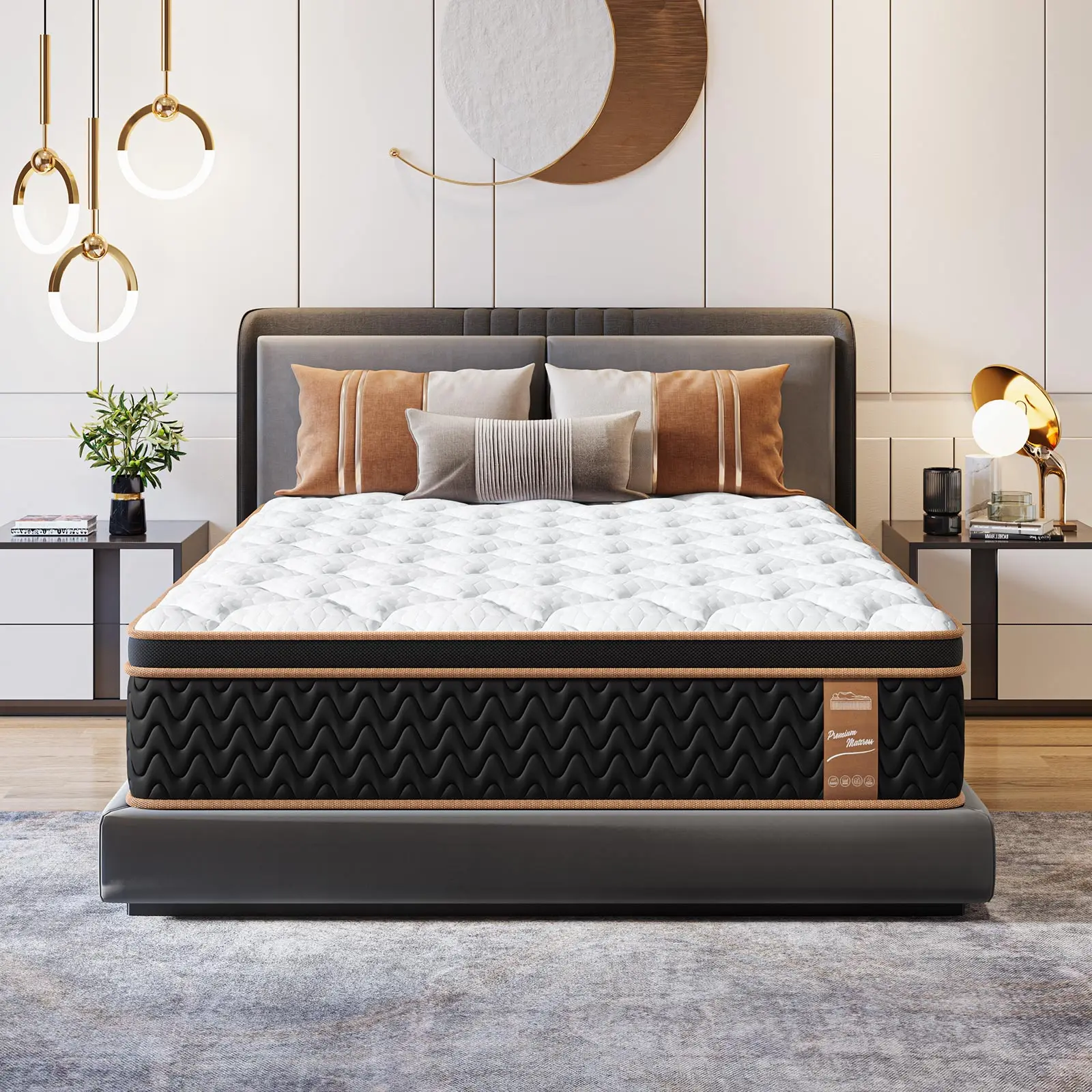 FlexPedic 10-14in Supportive Hybrid Mattress - Twin, Full, Queen, King Sizes, Gel Memory Foam & Pocketed Coil Mattress for Pressure Relief, Cozy Bedroom Rest, Full Size Mattresses
