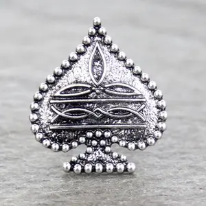 Western Boot Stitch, Spade, Adjustable Cuff Ring Available in Silver Color or Copper Color