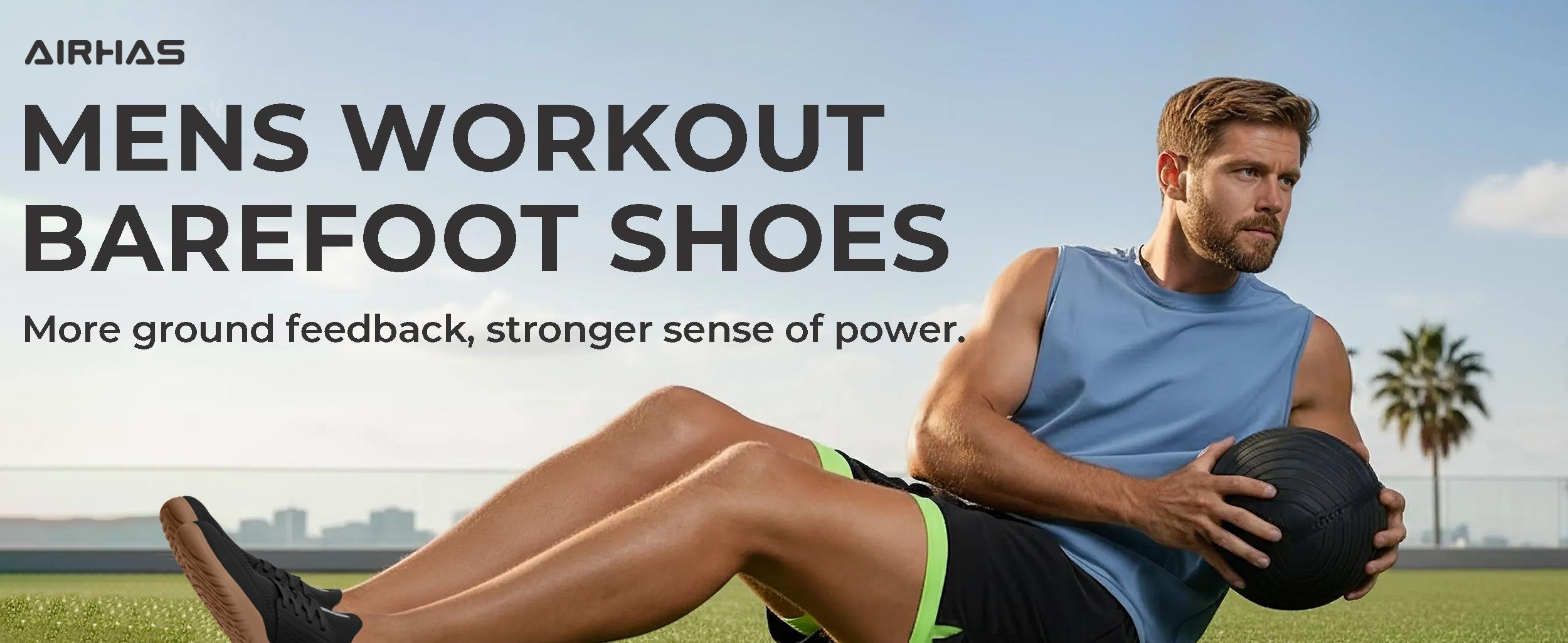 Airhas Mens Wide Toe Box Gym Barefoot Shoes Workout Sneakers for Men Zero Drop Cross Training Shoes