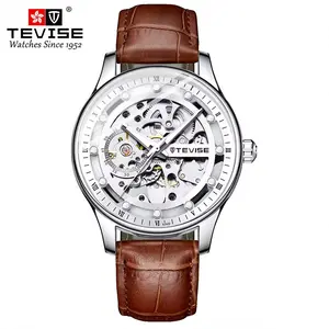 TEVISE 836D Imperium Skeleton Automatic Men’s Luxury Mechanical Watch – Leather Strap – 40mm