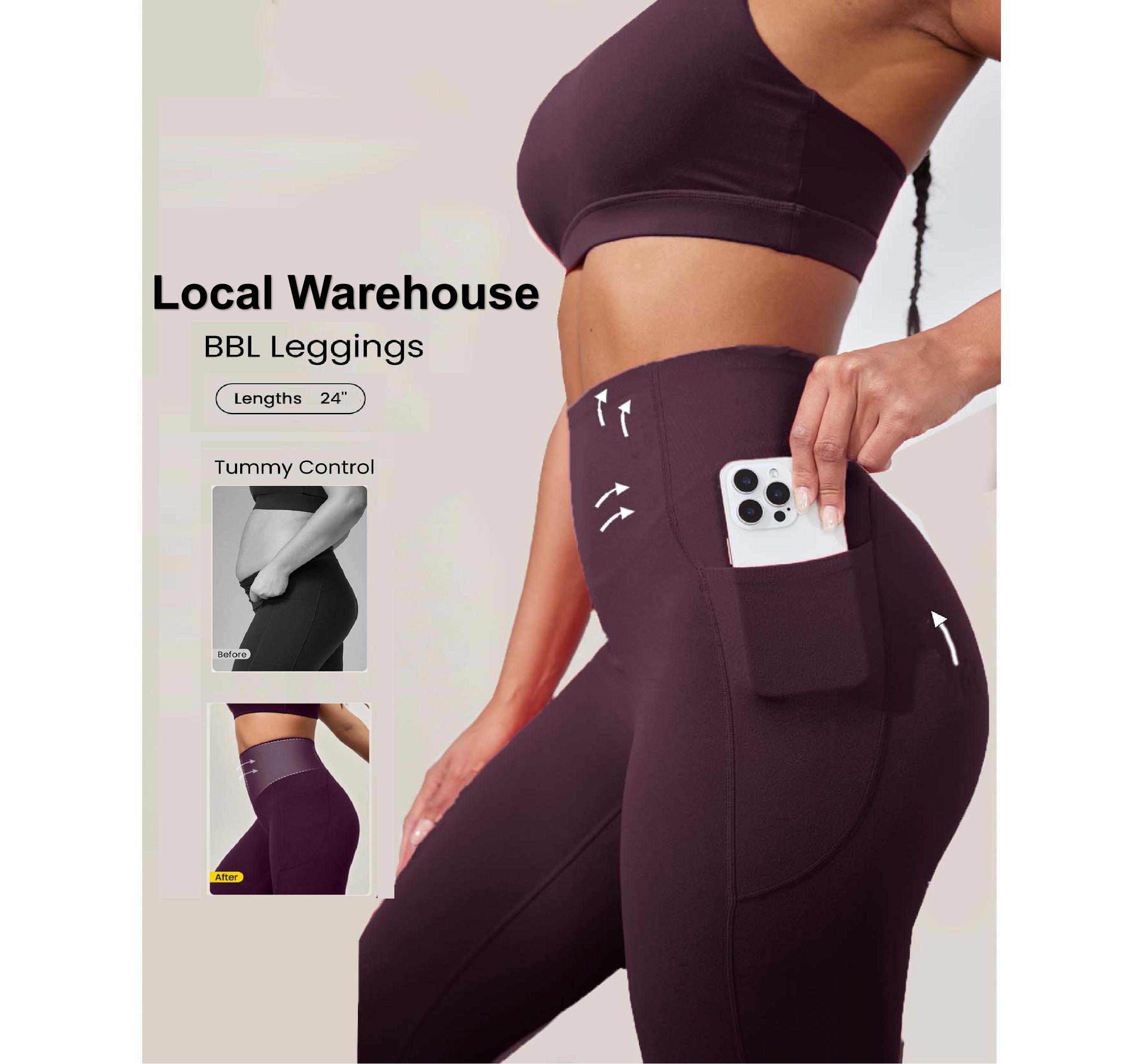 GLOWMODE 24'' BBL CoreHold Tight Fit Boning Tummy Control FeatherFit-Sculpt Leggings with Side Pockets TikTokShopBlackFriday