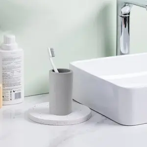 Diatomite Toothbrush Holder, Water Absorption Quick Drying Bathroom Countertop Organizer, Stand Cup for Toothpaste Makeup Brushes Razors