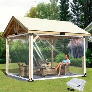 10x13ft Clear Waterproof Tarp with Grommets, Upgraded Edge Heat Fused Tear Resistant Clear Heavy Duty Tarps for Patio Fencing, Rain, Wind, Cold, Chicken Coops, and More Weather-Resistant Canopy Cloth