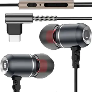USB C Headphones for iPhone 16 15 USBC wired Earbuds with Mic Metal S24 S23 S22 S21 Sam Type C Plug in in-Ear Earphones Macbook iPad Devices Clear Sound Quality bass Noise Cancelling Ear Buds