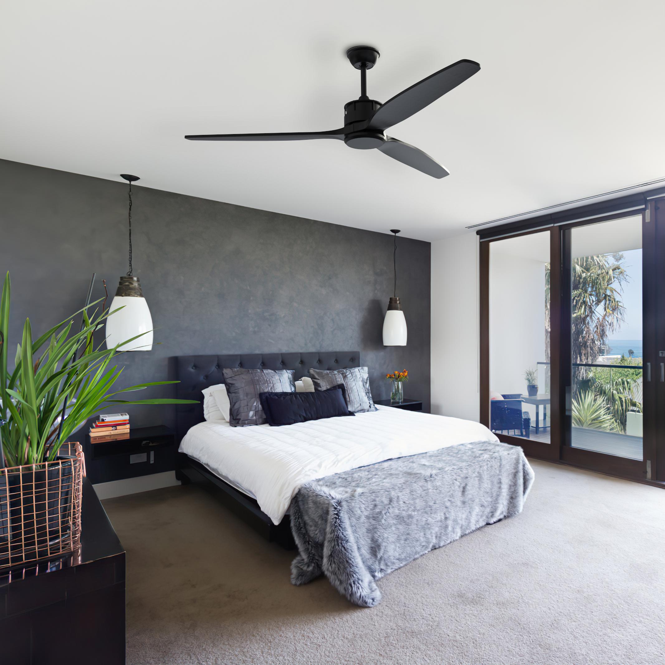 【No Lights】FUFU&GAGA Upgrade 65" Indoor 8-Blades Wood Ceiling Fan with Remote Control Appliances Device