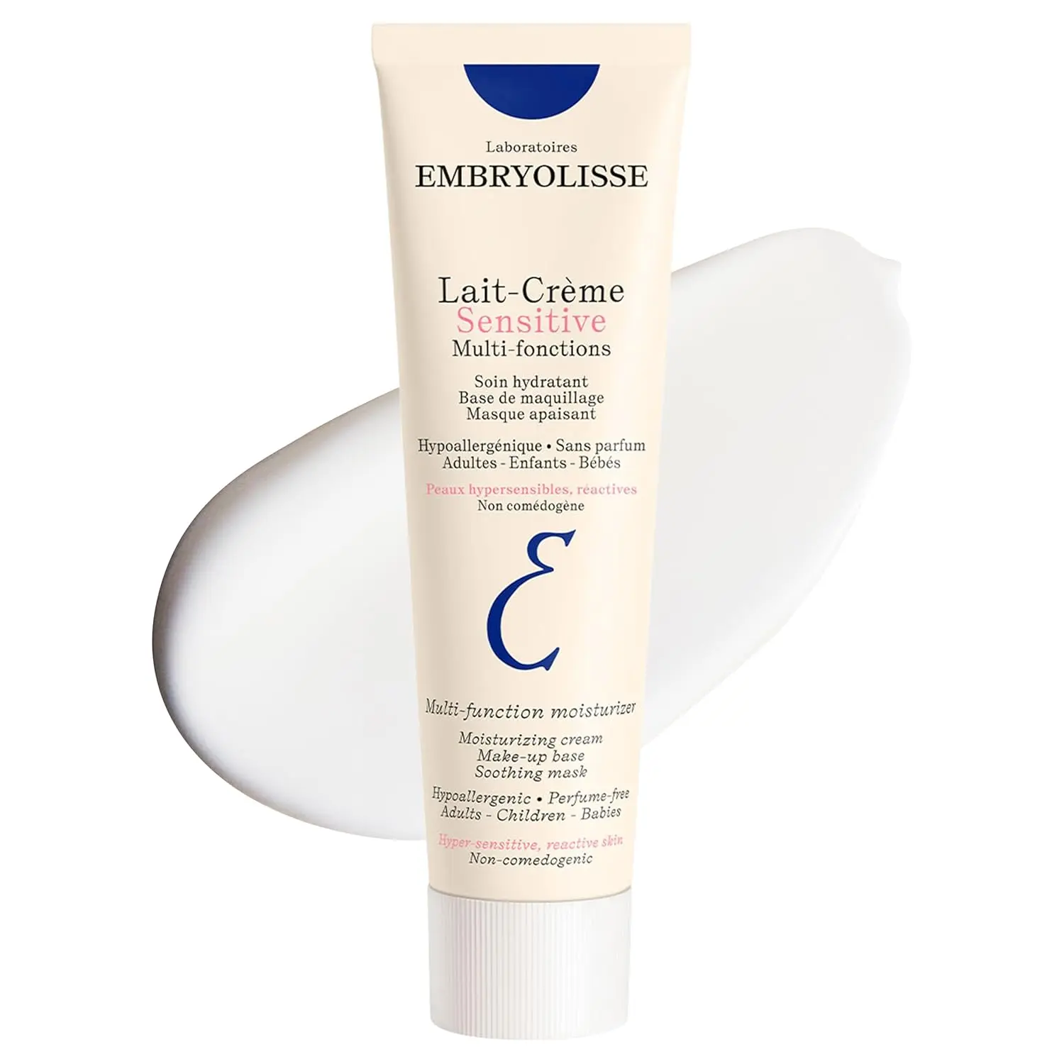 Embryolisse Lait-Crème Concentré Sensitive Face Moisturizer and Makeup Primer, Hypoallergenic Fragrance-Free Face Cream with Aloe Vera and Shea Butter