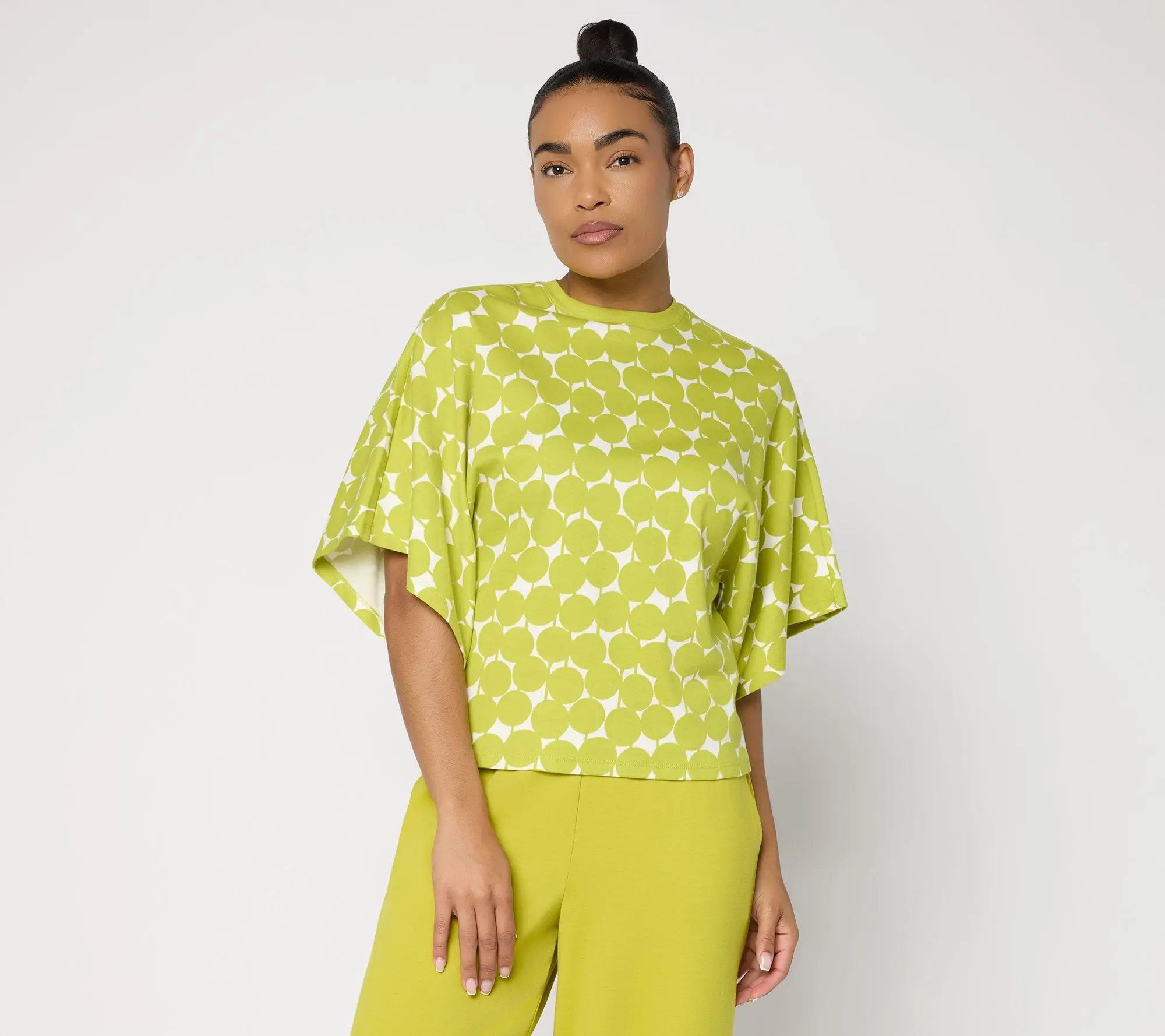 Carla Rockmore Collection 100% Cotton Crew Neck Batwing Slv Tee