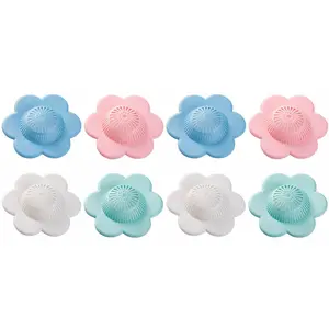 8Pcs Silicone Sink Strainer and Floor Drain Cover - Reusable Sewer Anti-Clog, Easy to Install, Drain Suction Cup Filter Screen, Suitable for Bathroom Bathtub and Kitchen, The Perfect Gift for Christmas and Halloween, Bathtub Drain Hair Catcher