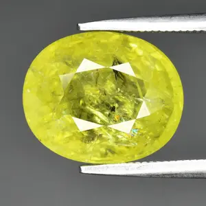 6.11ct ETW Yellowish Green Mali Grossular Garnet – Oval Cut