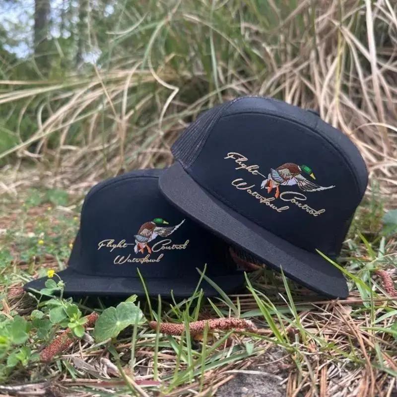 Flight Control Waterfowl Hat – Bottomland Camo Duck Hunting Snapback Trucker Cap for Men & Women, 7 Panel Flatbill Rope Mesh Cap Built for Outdoor Waterfowl Hunting, Comfort & Performance