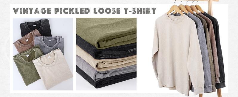 Yimoon 3 Pack Oversized T-Shirts for Women And Men Cotton Long Sleeve Vintage Acid Wash Baggy T Shirts