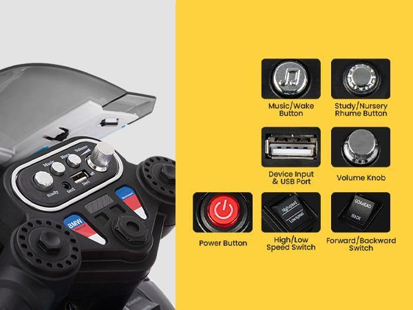 【Sophia & William】12V Kids Electric Motorcycle, Licensed BMW, Ride on Toy for Toddlers Battery Powered 3-Wheel Stable Design with Horn, Music & LED Lights 【Sophia & William】12V Kids Electric Motorcycle, Licensed BMW, Ride on Toy for Toddlers Battery Powered 3-Wheel Stable Design with Horn, Music & LED Lights