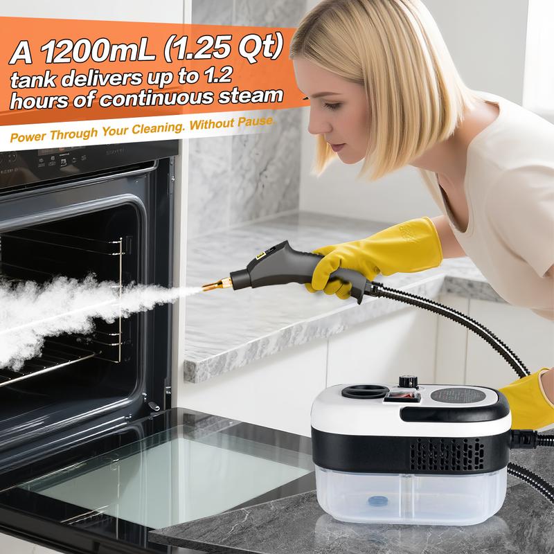 Portable Powerful 2500W Handheld Steam Cleaner - 20 Attachments Pet Hair/Grease