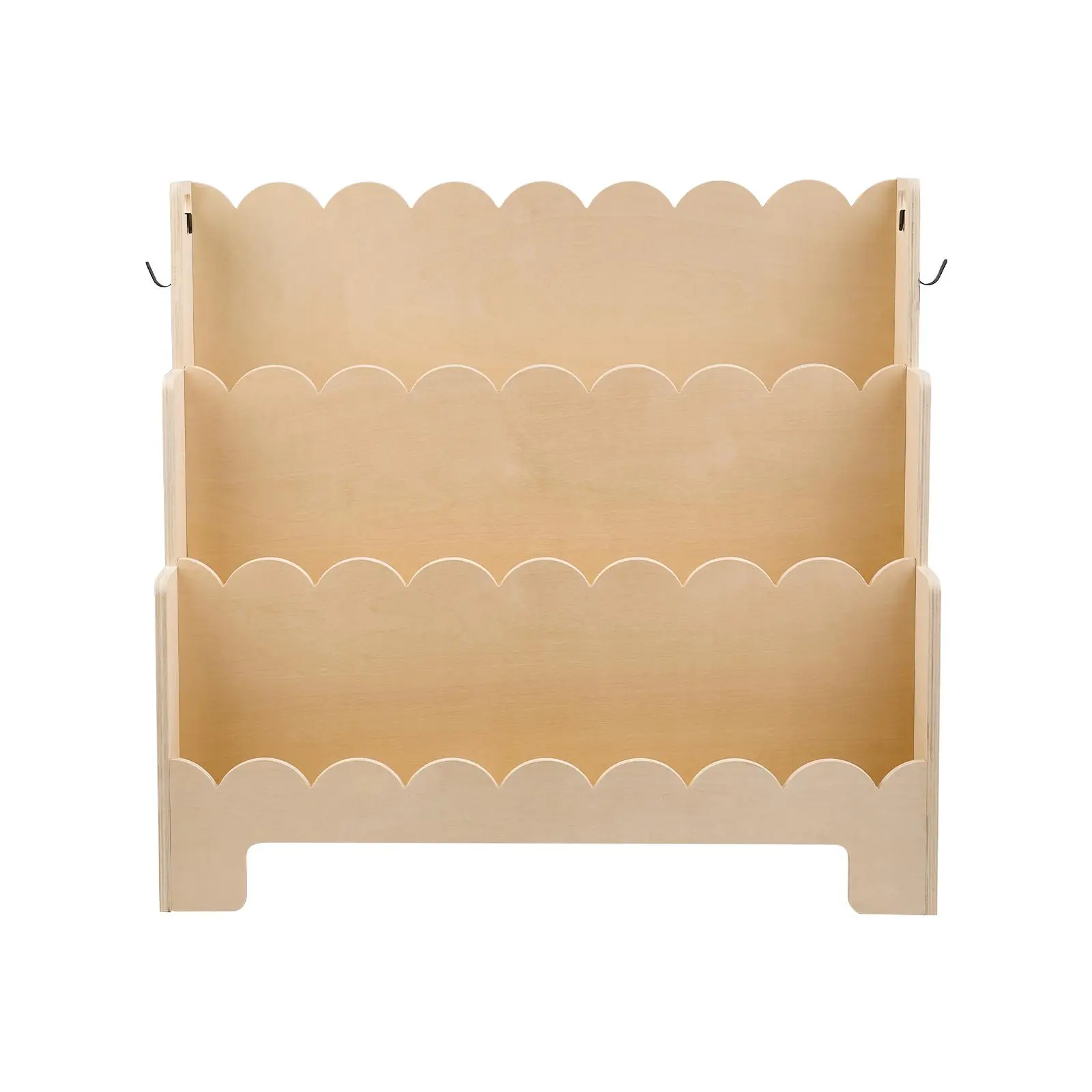 【SummerFinds】VEVOR 3-Tiered Scalloped Edge Montessori Floor Bookcase, Anti-Tipped Base Kids Furniture, Front-Facing Organizer with Dual Backpack Hooks for Book Organization, Nursery Kids Room