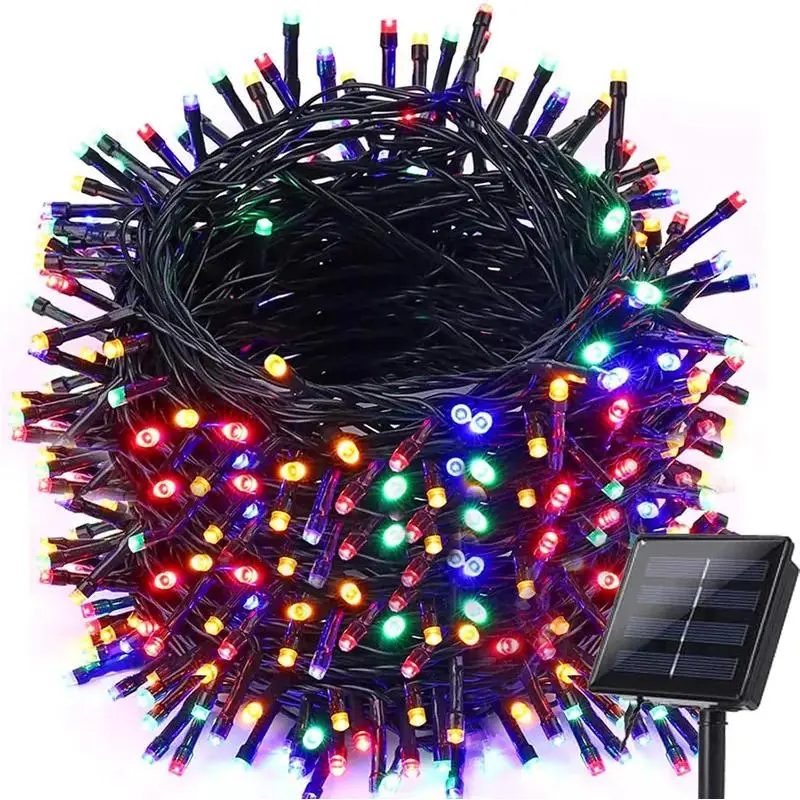 Outdoor Solar Christmas String Lights - 72FT 200LED Multicolor, IP65 Rated Waterproof, 8 Modes, Auto On/Off, Built-In Memory Chip, Camping Hiking Garden Patio Holiday Decor Accessories, Solar Outdoor Lights, Energy Efficient, Light Up Your Space