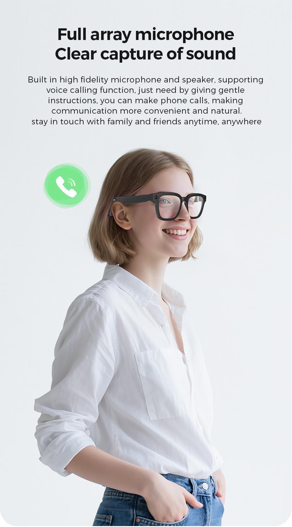 【Ivision6】 AI Smart Glasses with 800W HD Camera OpenAI Recognition, 1080P Anti-Shake Video, Real-Time Translation & Long Battery Life – Ideal for Travel, Meetings & Outdoor, Hands-Free Freedom, Innovative Tech Gift for Holidays & Special Moments Wearable