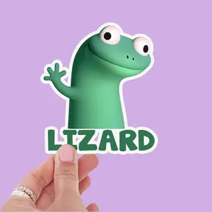 Lizard Meme Decal Sticker, Funny TikTok Lizard Vinyl, Cute Gecko Reptile Sticker for Laptop, Water Bottle, Car, Gecko Lover Gift