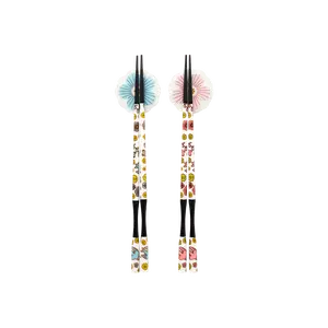 HAREKUTANI Japanese Kutani Ware Hand-Painted Ceramic Chopsticks Set - 2 Pairs with Flower Rests, Exquisite Gift Box, Traditional Japanese Art