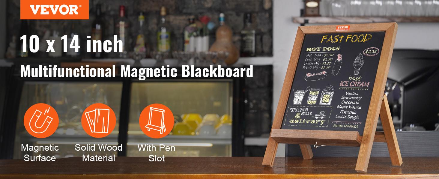 VEVOR Tabletop Chalkboard Sign, TikTokShopBlackFriday, Message Signs with Chalks, Freestanding Framed Memo Board, Vintage Wooden Magnetic Chalk Board, Rustic Brown Chalk Boards, 10"x14", For Kitchen, Home Decor, and Wedding VEVOR Tabletop Chalkboard Sign, TikTokShopBlackFriday, Message Signs with Chalks, Freestanding Framed Memo Board, Vintage Wooden Magnetic Chalk Board, Rustic Brown Chalk Boards, 10"x14", For Kitchen, Home Decor, and Wedding