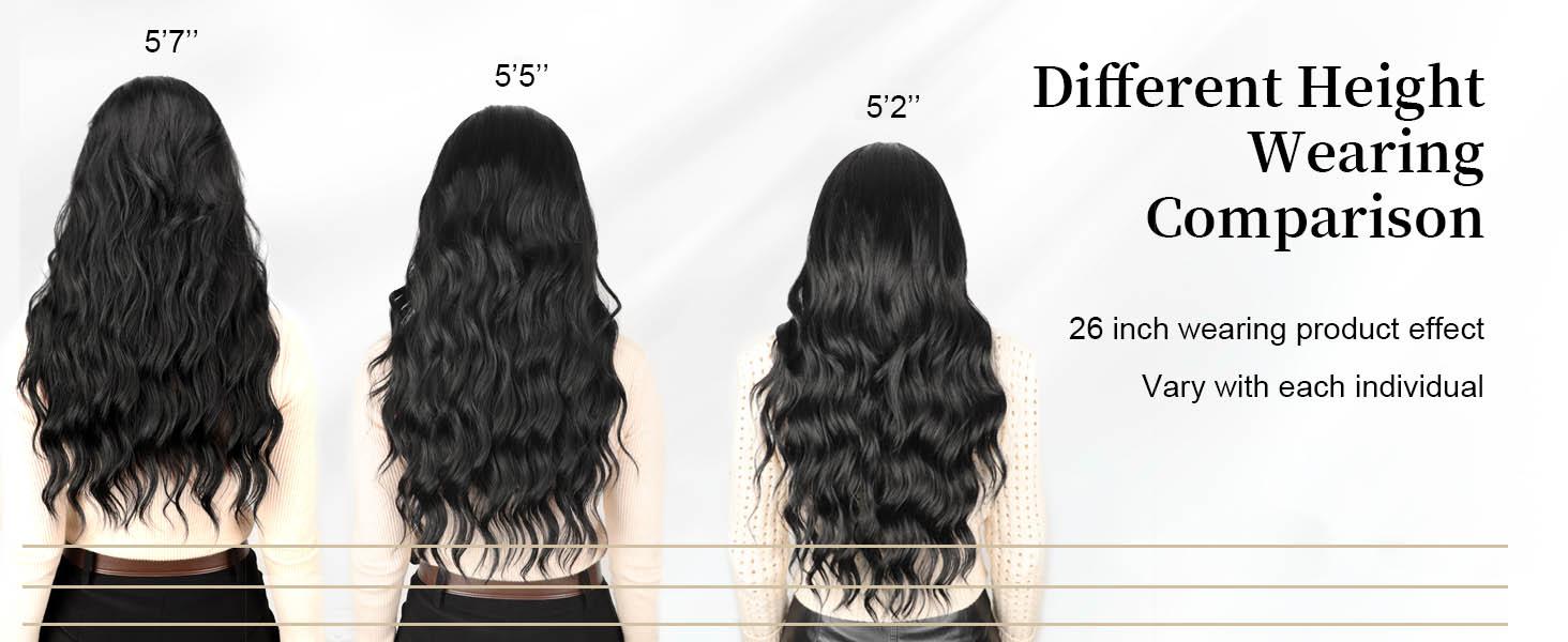 AISI HAIR Long Wavy Lace Hairline Wig for Women 26 Inch Middle Part Synthetic Heat Resistant Wig for Daily Party