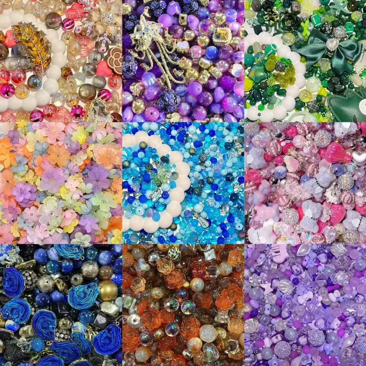 Mixed Color DIY Beads Strand Accessory for Phone Chain, Key Ring Keychains, and Backpack Charms