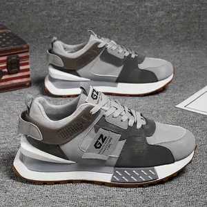 [Comfy Sneakers] Comfy Colour Block Men's Sneakers |         Non Slip Lace Up Casual Soft Sole Shoes For Outdoor Activities