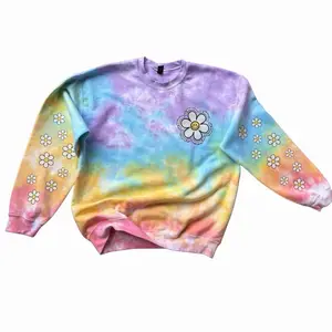 All oopsies no daisies. Whimsy, tiedye. Arm designs. Crewneck.